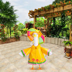 DECOHS 3 Pcs/Set Raincoat Porch Goose Outfits, Summer Lawn Goose Statue Raincoat Costume, Yard Goose Clothes Raincoats Umbrella Hat Outfit for 23" Statue Patio Garden Decoration (Yellow)
