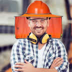 UNCO- Hard Hat Sun Shield, 3 Pack, Orange, Full & Standard Brim Mesh Sunshade High Visibility Reflective, Hard Hat Accessories