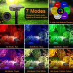 WELALO Color Changing Solar Lights Outdoor, IP68 Waterproof, RGB, 6 Pack