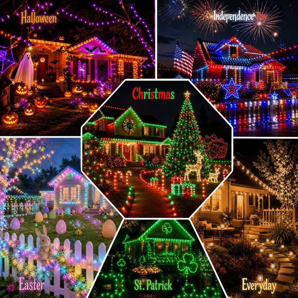 Dazzle Bright 33FT 100 LED Color Changing Christmas Halloween Lights