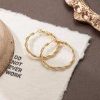 SPACMAG Gold Hoop Earrings for Women 14K Gold Earrings for Women 34mm