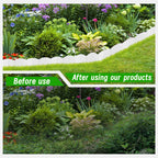 30Pcs 30Ft White Landscape Edging Border Decorative Garden with Stakes Kits