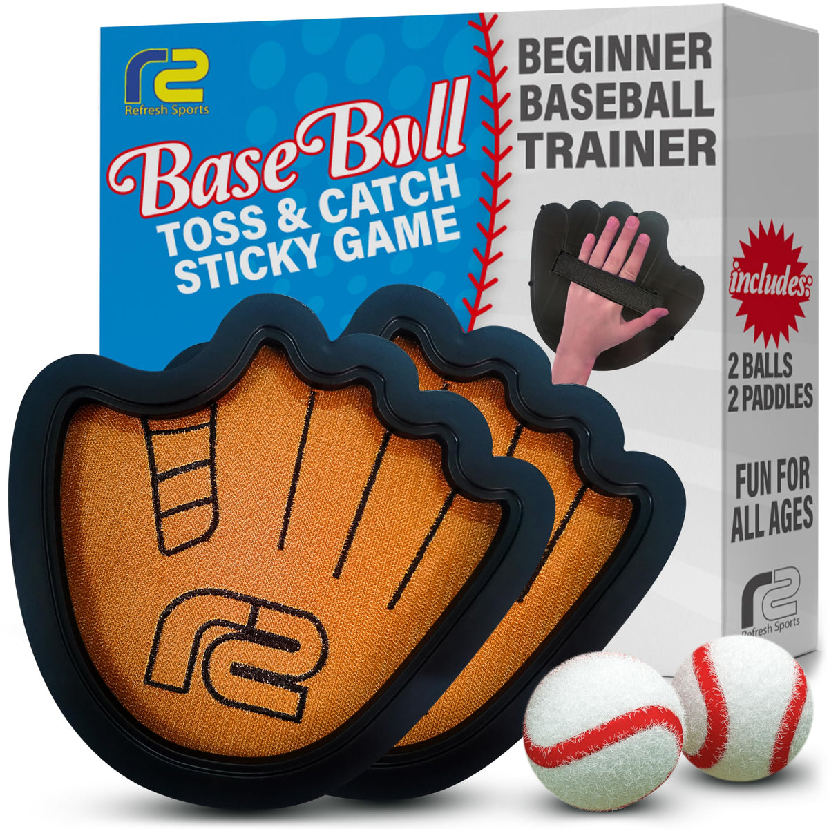 Toss and Catch Ball Game Set: Best Toy Gifts for Boys 9 8 7 6 5 4 2 3 Year Old Boy Birthday Gift Idea - Fun Toddler Boy Toys - Baseball Gifts for Girls & Boys Baseball Glove Trainer Toddler Presents