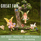 PRETMANNS Fairies for Fairy Garden - 4 Piece Set with Tree Swing