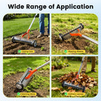 Thatch Rake with Wheels, 37-65.35'' Adjustable Dethatching Roller Rake Adjustable 0-12° Angle Stainless Steel Blades Heavy Duty Manual Dethatcher , Lawn Thatcher Rakes for Moss, Grass, Leaves, Debris
