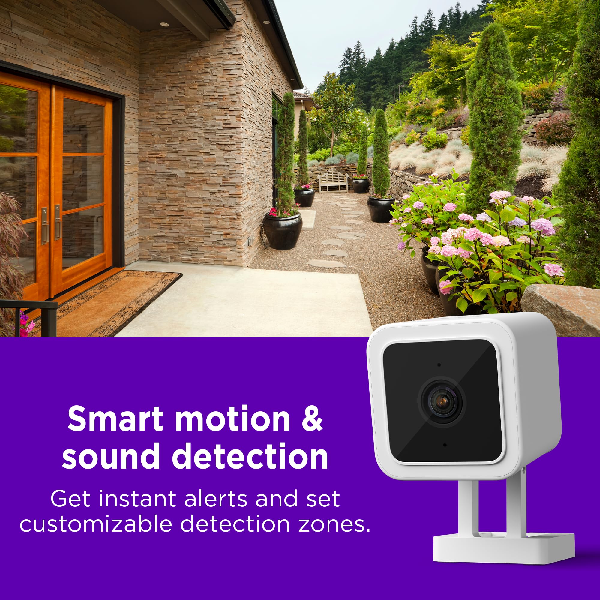 Roku Outdoor Camera for Home Security - IP65 Weather Resistant Wired Security Camera with 1080p HD Night Vision, Works with Alexa & Google, Motion & Sound Detection - 90-Day Subscription Included