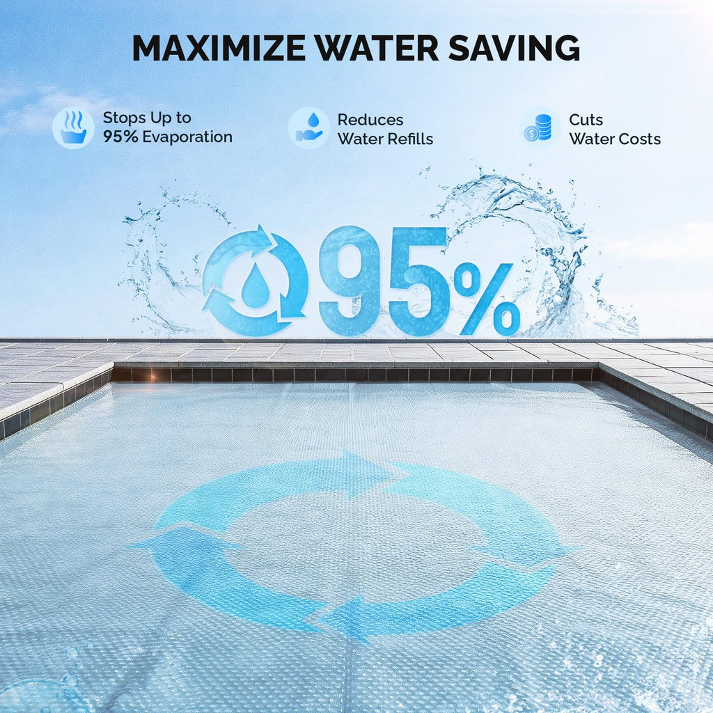 VINGLI 12Mil Solar Pool Cover, Rectangle Solar Blanket-Heavy Duty Solar Pool Cover for Above Ground Pool-Pool Solar Cover for Inground Pool (Clear, 18'x36' Rectangular)