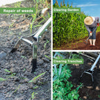 BARAYSTUS Garden Hoe 3-Height Adjustable - 55.9 Inch Long Handle Weeding Tool, Stainless Steel Heavy Duty Scuffle Hoe for Lawn,Yard & Vegetable Garden