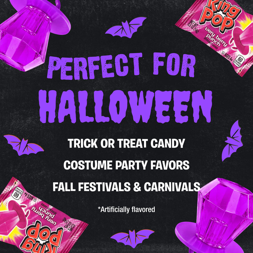 Ring Pop Purple Berry Punch Halloween Lollipop, 30 Ct, Party Favors