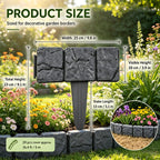 20PCS Imitation Stone Garden Fence, Faux Stone Edging for Landscaping,Plastic Retaining Edging Border for Flower Beds,Interlocking Landscape Edging,No Dig Decorative Lawn Border(Gery)