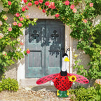 Ueyben Bee Ladybug Porch Goose Outfit, Spring Summer Goose Outfit with Wings Summer Gooses Costume for 23" Lawn Cement Plastic Geese Statue for Garden Yard Decor (Ladybug)