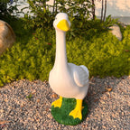 20″ Porch Goose Statue Garden Decor, Durable Resin Sculpture Hand-Painted