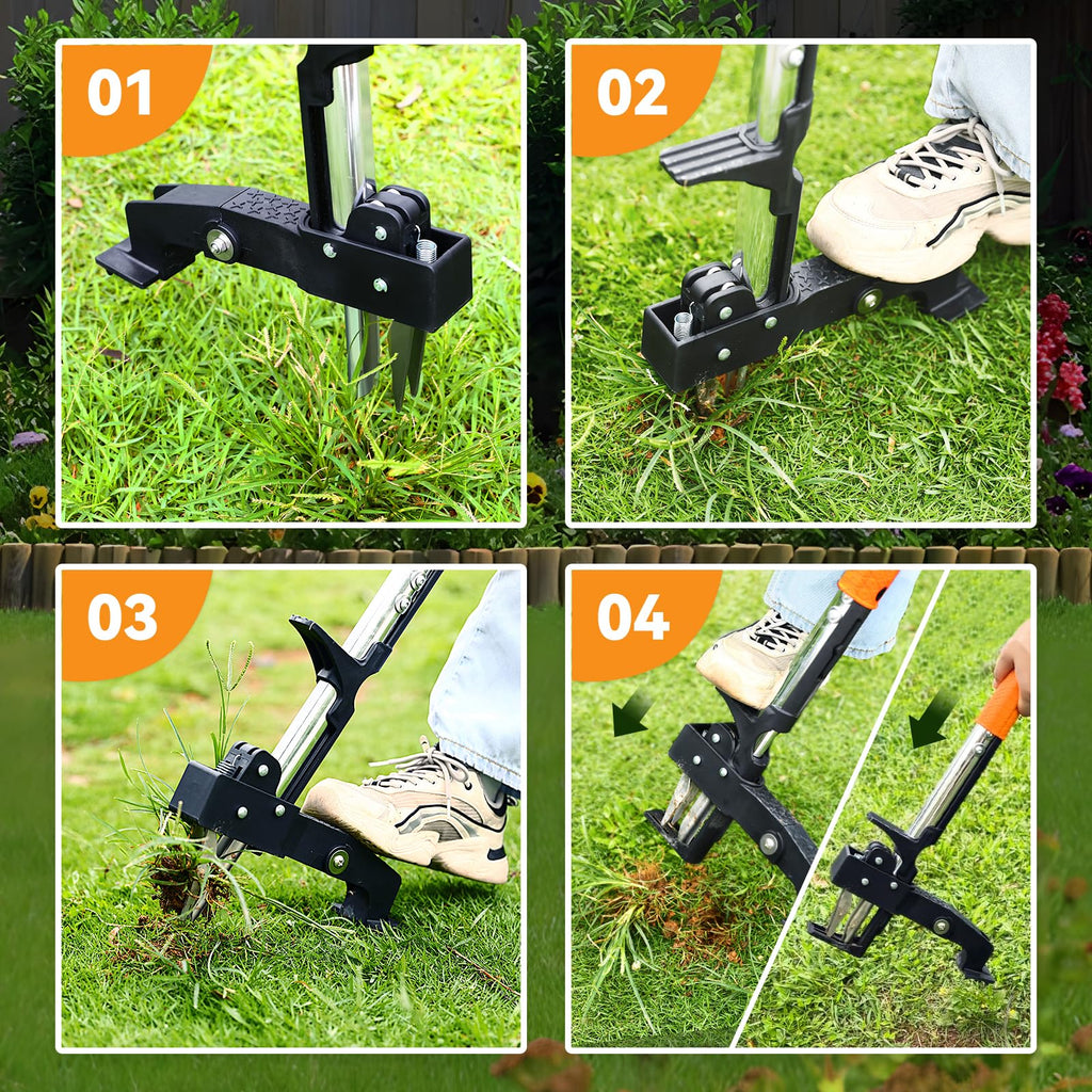 Fulljion Weed Puller Tool,No Bending/Kneeling for Lawn,Yard & Garden Tool