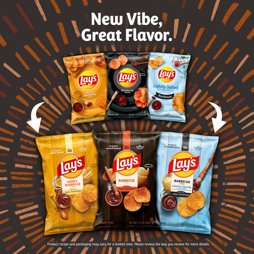 Lay's Barbecue Flavored Potato Chips, 1 oz Bags, (40 Pack) (Packaging and Formula May Vary)