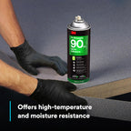 3M Hi-Strength Spray Adhesive Glue 90 CA, Clear Color, 19.0 oz Net Wt Can
