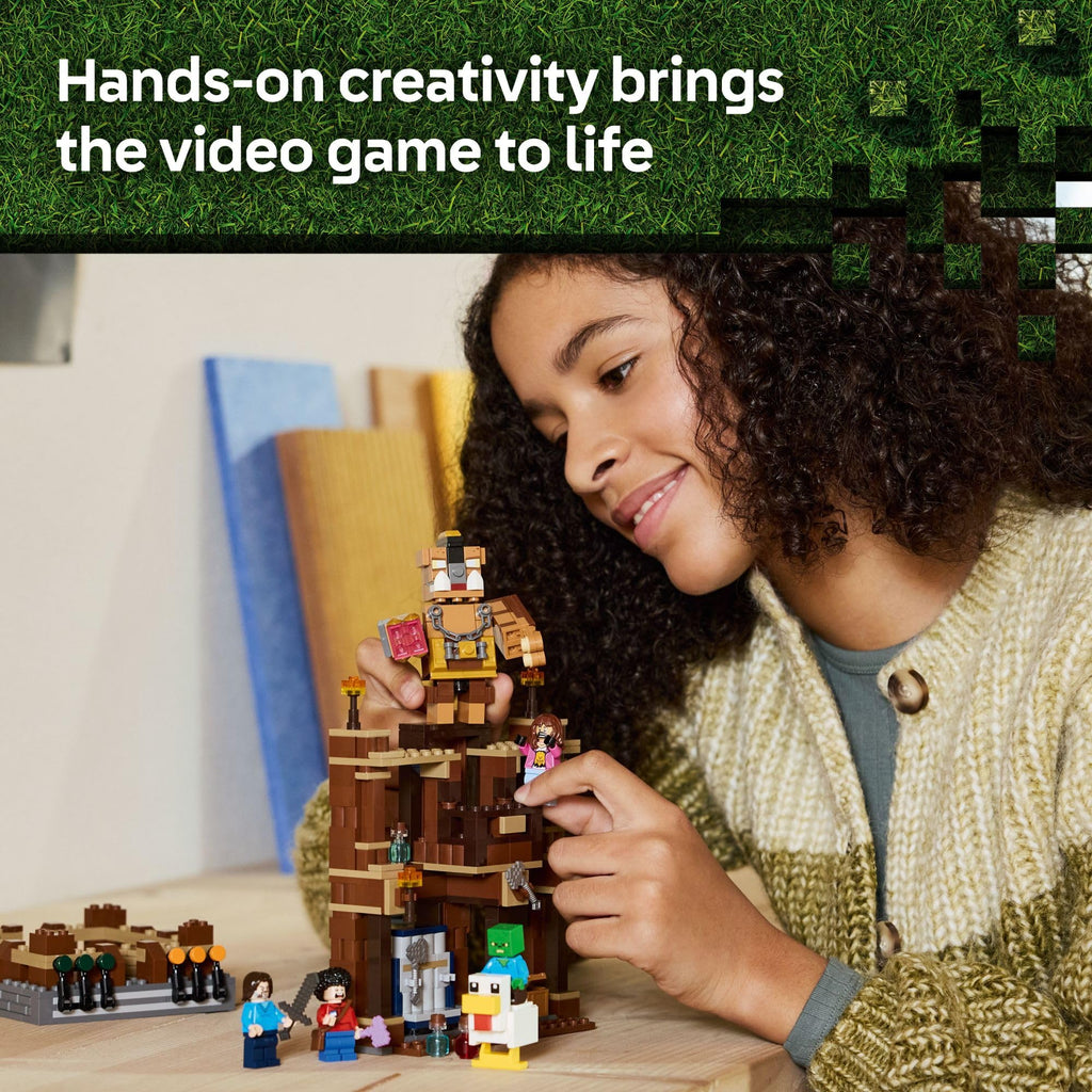 LEGO Minecraft Woodland Mansion Fighting Ring - Building Toy for Kids Age 10+ - Includes Steve, Garrett, & Henry Minecraft Figures, Plus a Chicken Jockey & More - Birthday Gift Idea for Fans - 21272