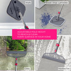 True & Tidy True Clean Spin Mop & Bucket System – Dual Compartment Design for Clean & Dirty Water, 360° Swivel Mop Head, Built-in Scrubbing Brush, Stainless Steel Handle & 2 Reusable Microfiber Pads