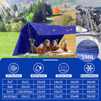 Tarp 20x20 ft 100% Waterproof Uv Resistant High Durability Multipurpose 5mil Blue Tarp for Covering Courtyards, Cars, Camping, Gardens, Pet Nests -by MVPNET