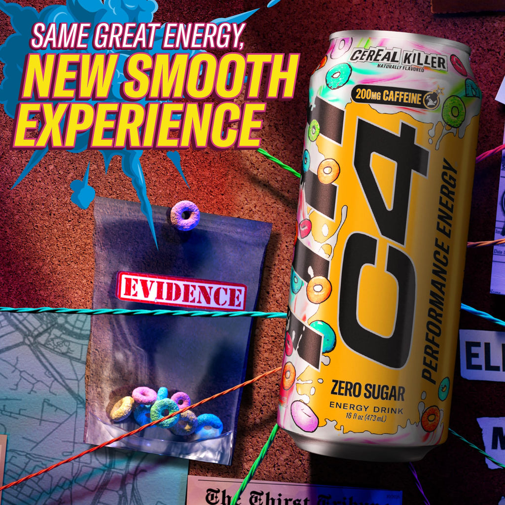 C4 Performance Energy Drink with Zero Sugar, Cereal Killer, 12pk