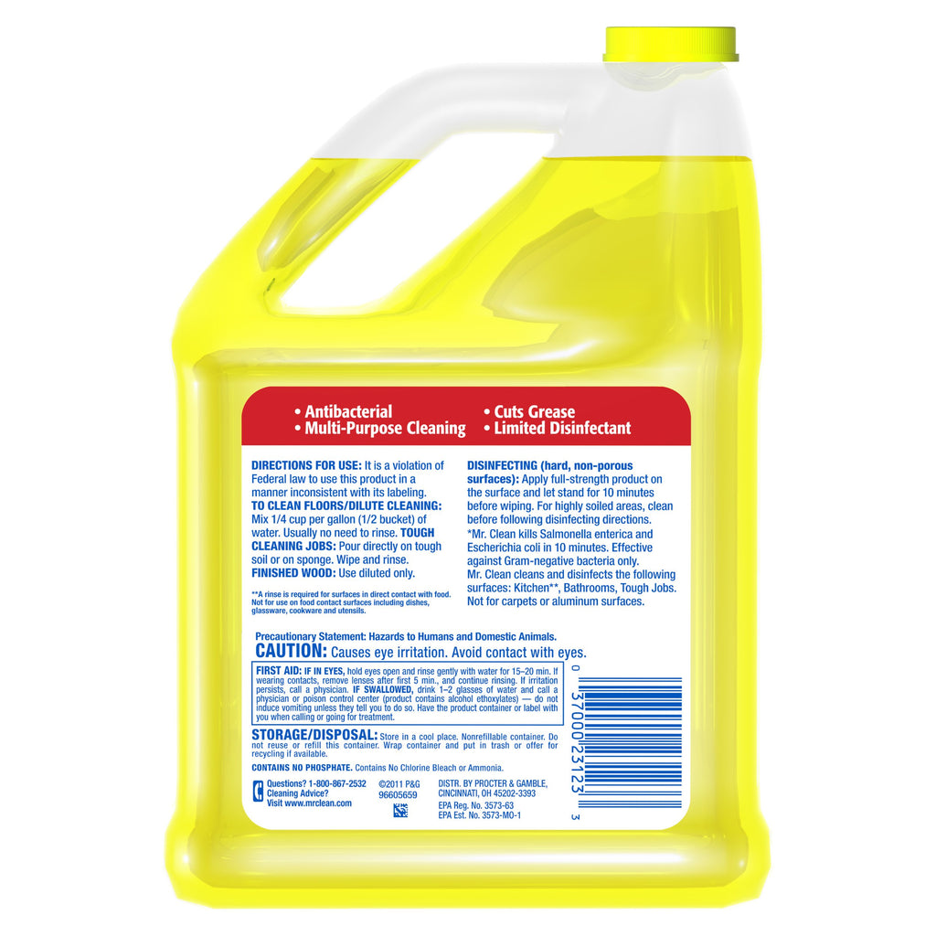 Mr. Clean Multi Surfaces Antibacterial Liquid Cleaner, Summer Citrus, 128 Oz