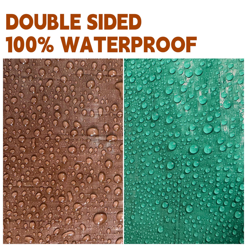 Tarp 20x30 ft 100% Waterproof 7mil Durable Grommets and Reinforced Edges,Uv Resistant,Green/Brown Tarp,Emergency Rain Shelter,Outdoor Cover and Camping Use -by MVPNET