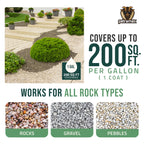PetraMax Lockscape Rock Glue for Landscaping, 1 Gal (Made in USA) - 100% Permeable & Pet-Safe Landscape Adhesives for Stones & Pebbles - Ready to Spray Pea Gravel Binder & Mulch Glue for Landscaping