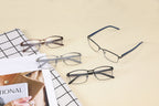 mrbobmslee 4 Pack Reading Glasses for Men, Blue Light Blocking Computer Readers, Anti UV Ray/Eye Strain/Glare, Metal Frame Eyeglasses with Pouches(200 Magnification Strength)