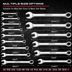 30-Piece Combination Wrench Set - Open End Wrench Set with Organizer Professional 12 Point Wrench Kit Tool for Mechanic Garages Workshops 1/4'' to 1'' & 8-22mm