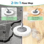 2026 Upgraded Gen 2 Spin Mop and Bucket Set with 4 Swivel Wheels for Easy Rolling, Separates Clean & Dirty Water, Floor Mop with 6 Washable Mop Heads for Wood, Tile, Vinyl, Baseboards - Pink