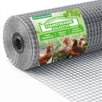HIHADUUM 16'' x 20' Hardware Cloth 1/4 inch 23 Gauge, Hot-dip Galvanized After Welding, Chicken Coop Wire Fence Wire Mesh Screen, Rabbit/Snake Fences, Netting Wire Cloth Galvanized Wire Mesh Roll