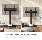 FITUEYES Iron Base Universal Floor TV Stand with Swivel Mount Space Saving for 50-85 Inch LED LCD Plasma Flat or Curved Screen TVs Height Adjustable Cable Management