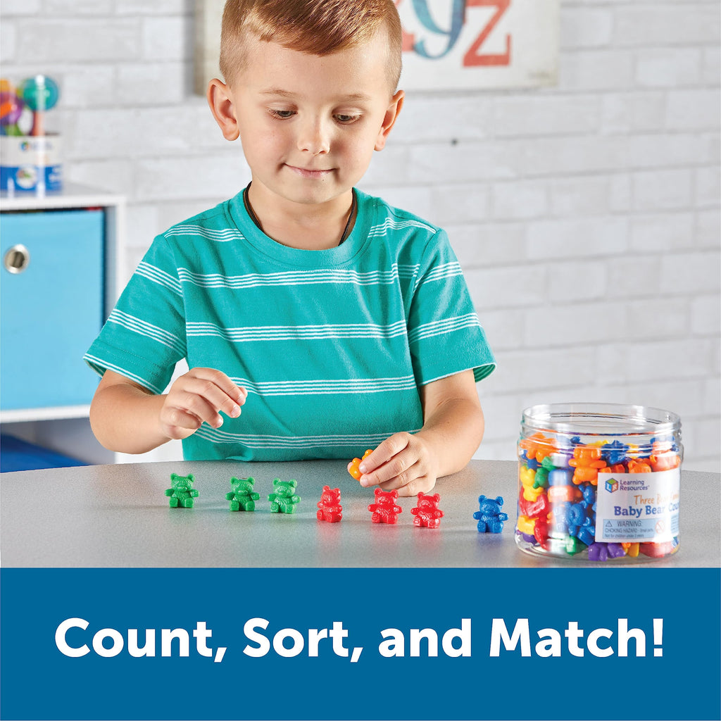 Learning Resources Baby Bear Counters - 102 Pieces, Ages 3+ | Grades Pre-K+ Toddler Learning Toys, Counters for Kids, Counting Manipulatives, Teddy Bear Counters