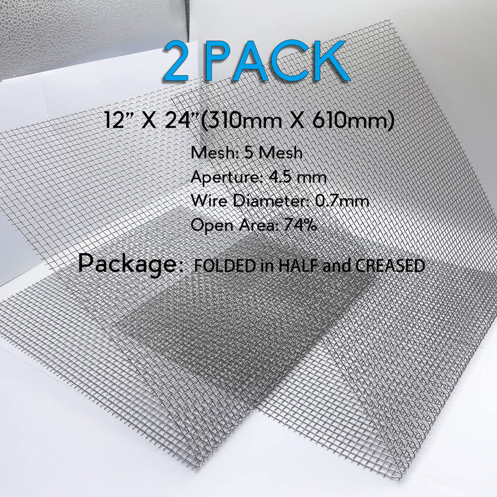 Valchoose 2PACK Wire Mesh 12” X 24”, Sturdy 304 Stainless Steel Mesh