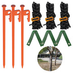 Tree Stake Kit – Heavy Duty Tree Stakes and Supports for Leaning Trees – Metal Stake for Straightening Kit with 3 Set Tree Stakes, for Staking and 13.12 Feet Tree Rope