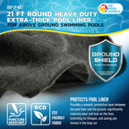 U.S. Pool Supply Ground Shield 21-Foot Round Heavy Duty Pool Liner Pad for Above Ground Swimming Pools - Protects Pool Liner, Prevents Punctures, Weed Barrier, Eco-Friendly Fabric - Extends Liner Life