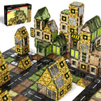 GobiDex Army Magnetic Tiles Road Set Building Toys for Boys 3+ Year Old, STEM Military Magnetic Blocks for Toddlers Construction Toys, Educational Sensory Magnets for Kids Birthday Gifts Boys & Girls