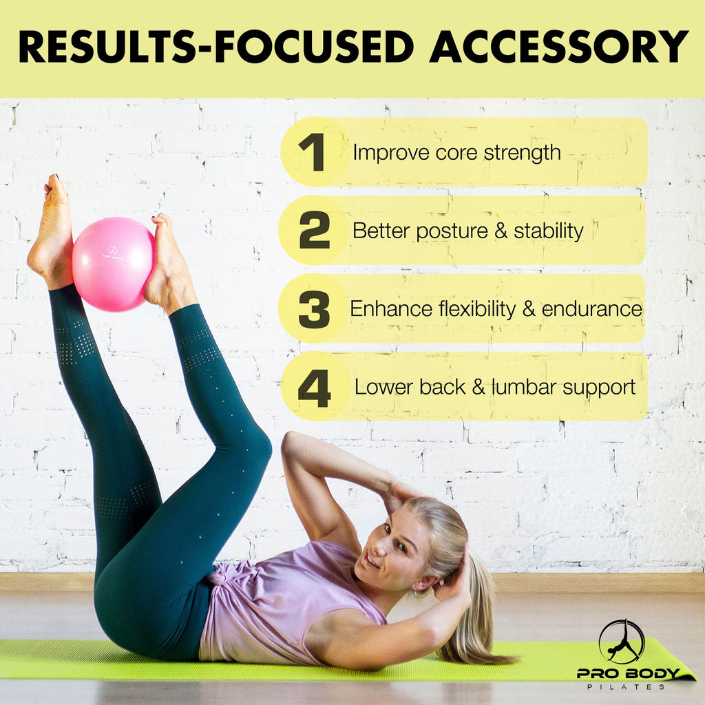 ProBody Pilates Small Exercise Ball - 9 Inch Workout Ball for Stability, Barre, Yoga, Core & Physical Therapy, Home Gym & Office Use (Purple)