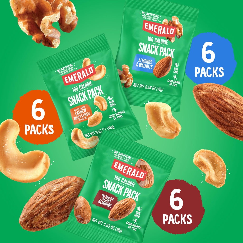 Emerald Mixed Nuts Variety Pack, 100-Calorie Snack Packs, 18 Count