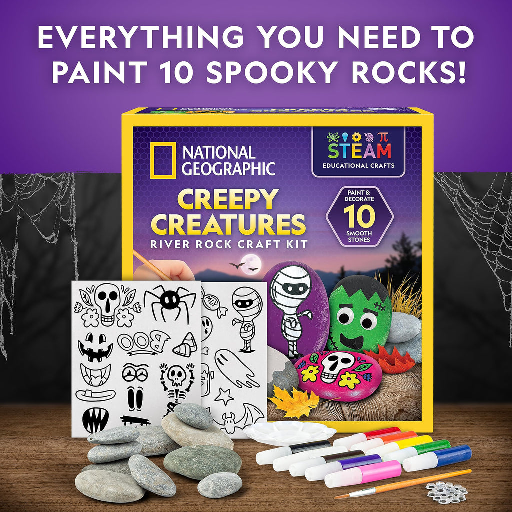 National Geographic Creepy Creatures Rock Painting Halloween Craft Kit
