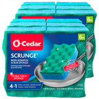 O-Cedar Multi-Use Scrunge Scrub Sponge (12 CT) with Playtex Living Reuseable Rubber Cleaning Gloves (Medium, 3 Pairs)