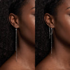 SLUYNZ 925 Sterling Silver Star Long Dangle Earrings Chain for Women Teen Girls Line Dangle Earrings Tassel Threader Chain (A-Sterling Silver)