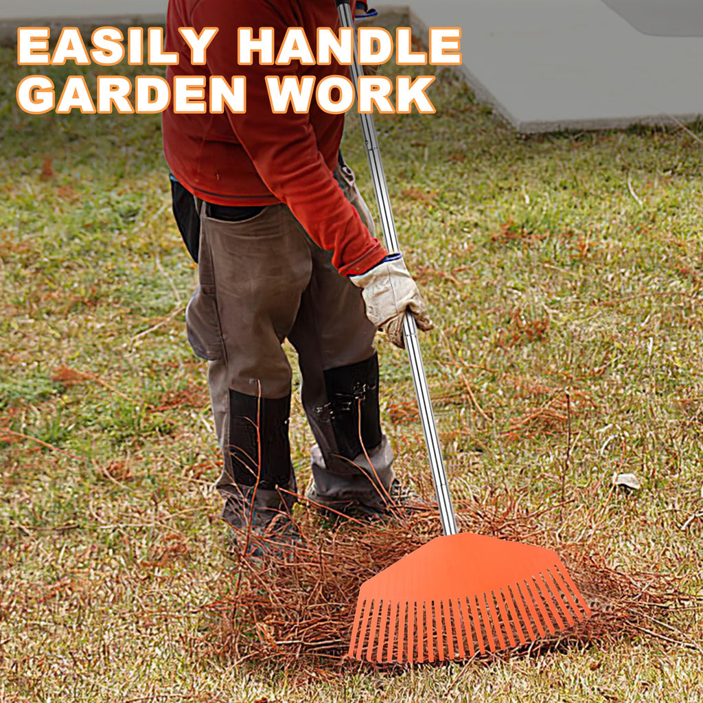 YEELOR Leaf Rake with 16.5‑inch Plastic Head