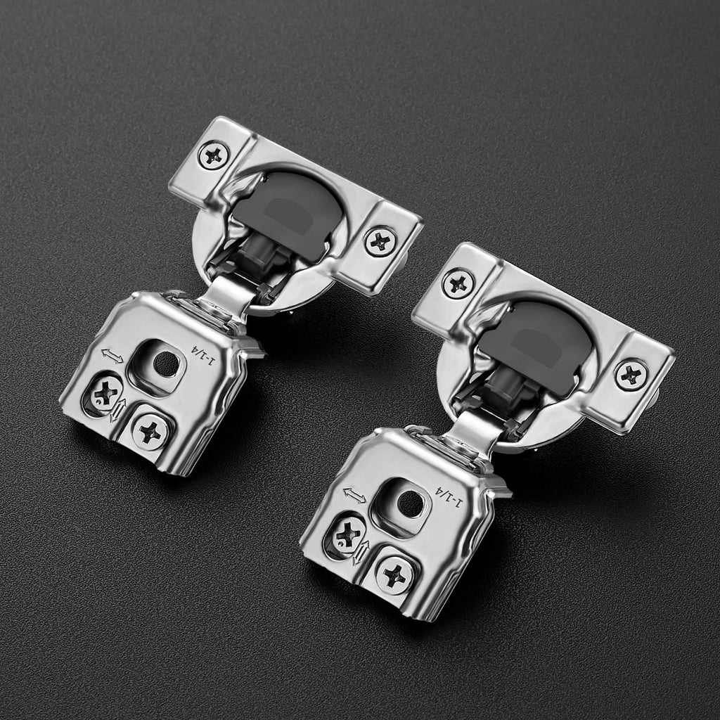 Ravinte 30 Pack 15 Pairs 1-1/4 inch Overlay Soft Close Hinges for Kitchen Cabinet Hinges Satin Nickel Hidden Hinges Stainless Steel Concealed Hinge self Closing