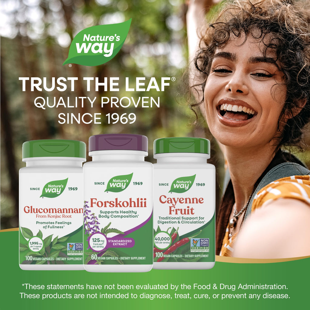 Nature's Way Forskohlii, Supports Healthy Body Composition*, Standardized Extract, 125 mg ForsLean per Serving, 60 Vegan Capsules (Packaging May Vary)