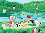 32pcs Mini Animal Figurines Set,3D Printed Articulated Flexible Fidget Toy, Figurines Toy,Cute Animal Toys for Home, Office, Decor