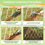 4ft Expandable Bamboo Teepee Trellis for Climbing Plants, Self-Standing Natural Bamboo Trellis for Plant Support, Folding Garden Trellis for Vines Flowers Vegetable Indoor Outdoor