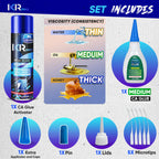 CA Glue with Activator Kit 1.75 oz Medium Viscosity Cyanoacrylate Glue 16.9 oz Activator Spray Heavy-Duty SuperGlue for Gap-Filling, Wood, Metal, Plastic, Furniture Repair, Vertical, Overhead Surface