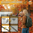 Metal Bow Leaf Rake with 25 Steel Teeth & 68" Stainless Steel Handle