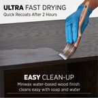Minwax 233334444 Polycrylic Protective Wood Finish, Clear Satin, ½ Pint