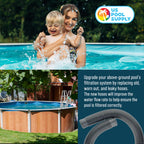 U.S. Pool Supply 1.5" Heavy-Duty Above Ground Pool Hose Replacement Kit - 2 Silver 6 Foot Hoses, 2 Connection Adapters, 4 Clamps - Compatible with Intex Filter Pumps